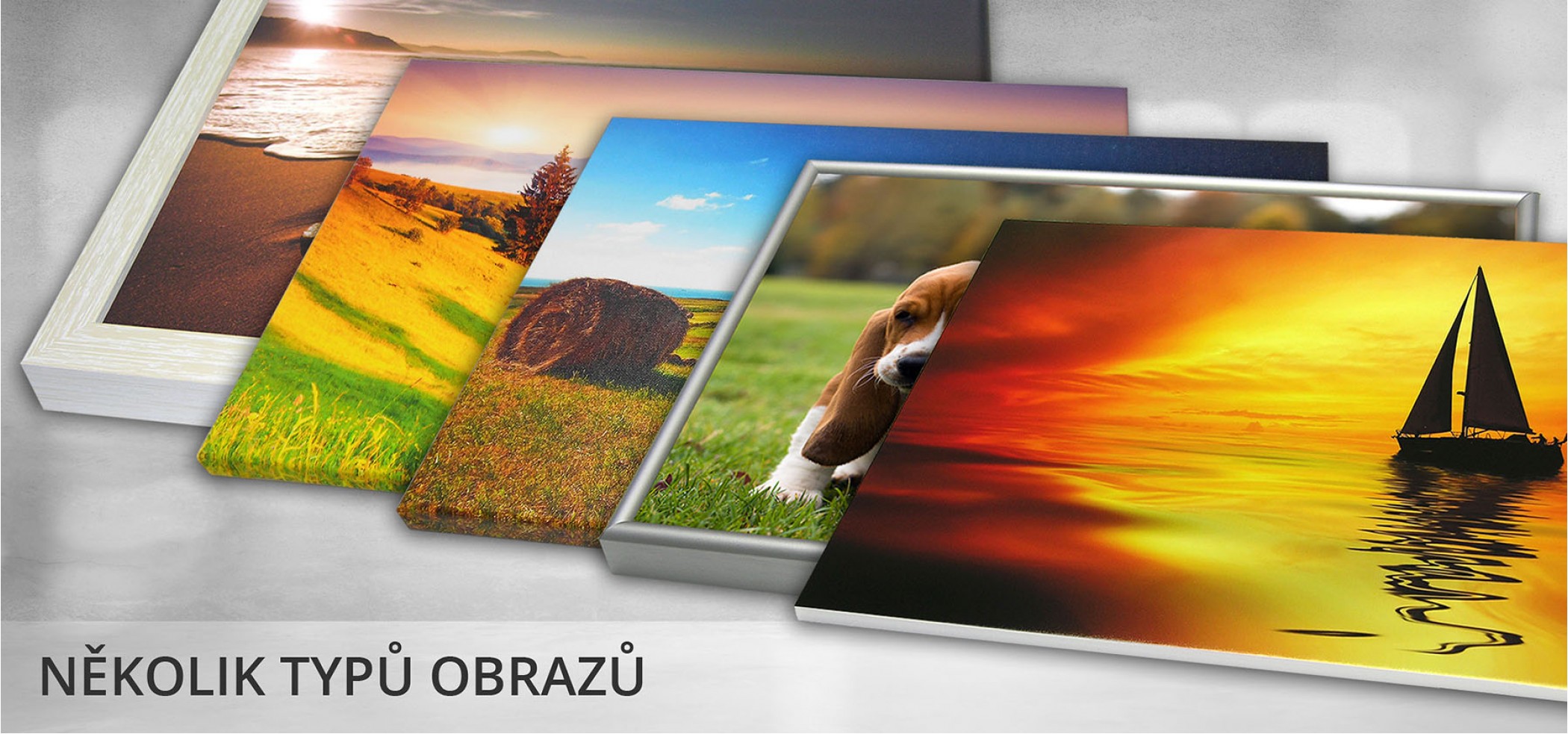 nabízíme tři typy plátna a tři druhy obrazů na desce